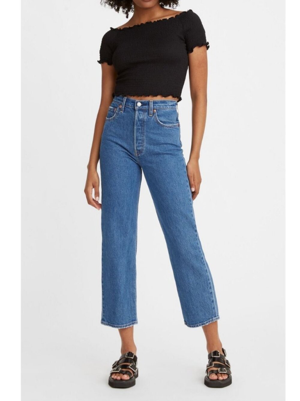 Levi's Premium Ribcage Straight Ankle Jeans in Jazz Pop